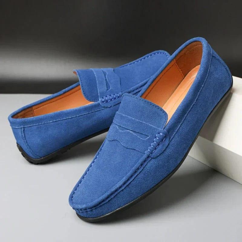

Fashion New Men Slip-On Shoes Red Color Pointed Toe Export Quality Comfortable Large Size Casual Flat Shoes 37 светло-синий