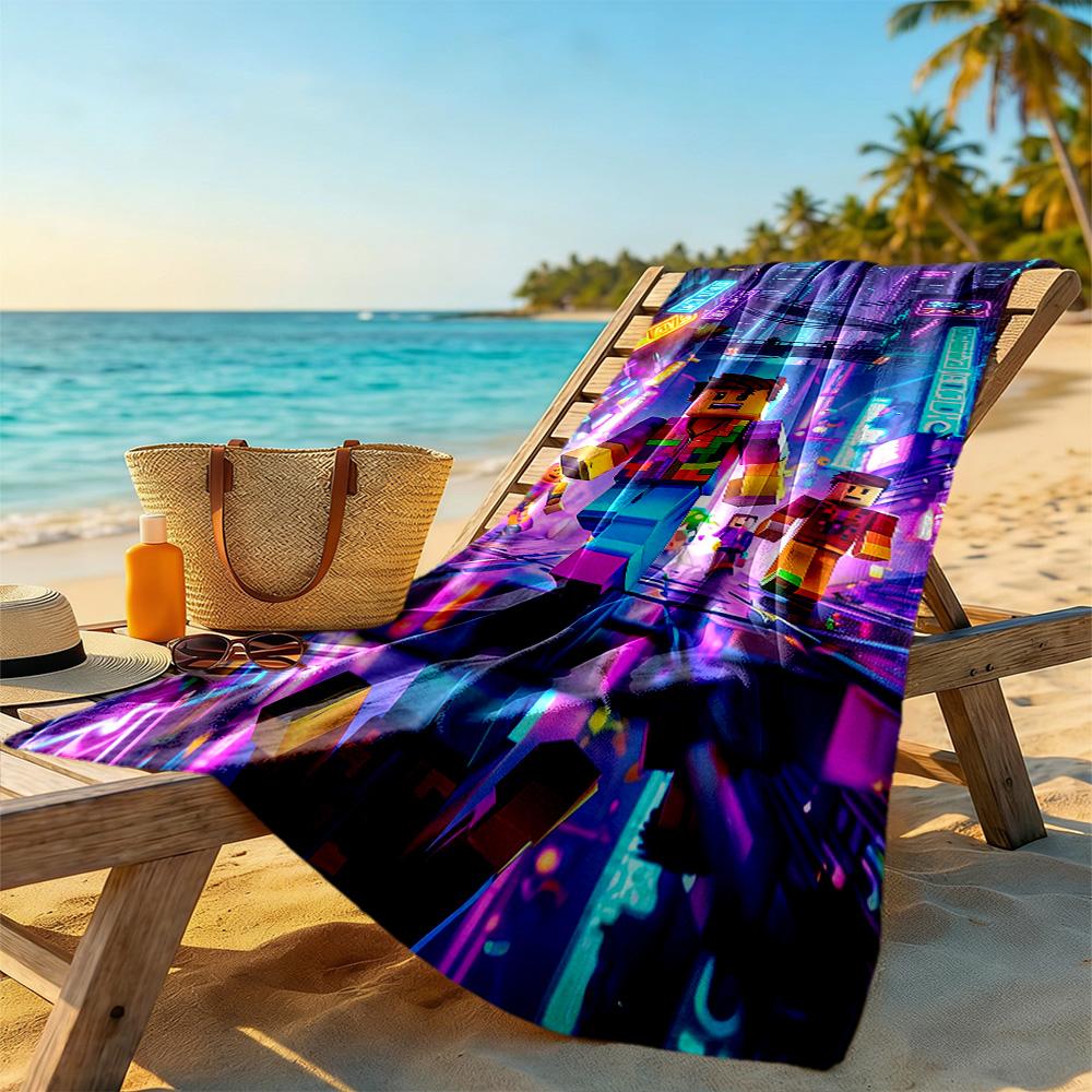 Roblox Strandtuch Hohe Saugfähigkeit & Schnelltrocknend Bequem Leicht Geeignet für Sport, Reisen, Schwimmen, Yoga, Badezimmer, Strand Und Pool
