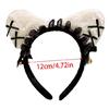 Lace Bowknot Cats Ear Hairhoop for Cats Women Roleplay Anime Maid Headband Party Costume Accessories Christmas Hairband