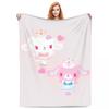 Cute Cartoon Bunny Print Flannel Throw Blanket – Super Warm Soft Plush Quilt for Sofa, Bedroom or Travel, Lightweight Fleece