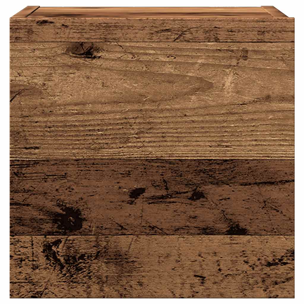 5 piece wall mounted TV cabinet set rustic wood look engineered wood