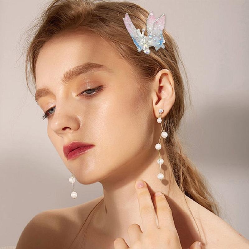 Flying Butterfly Hair Clip for Girls 3D Moving Wing Hairpins Rhinestones Barrettes Hair Styling Accessories for Women