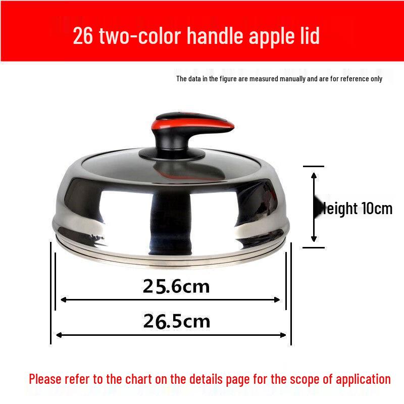 Xihe 26cm Stainless Steel Visible Glass Stand-Up Pot Lid