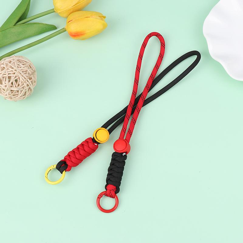 1Pc Color Combination Knot Mobile Lanyard Creative Short Braided Lanyard Mobile Phone Case Key Ring Can Be Detachable Anti-Loss