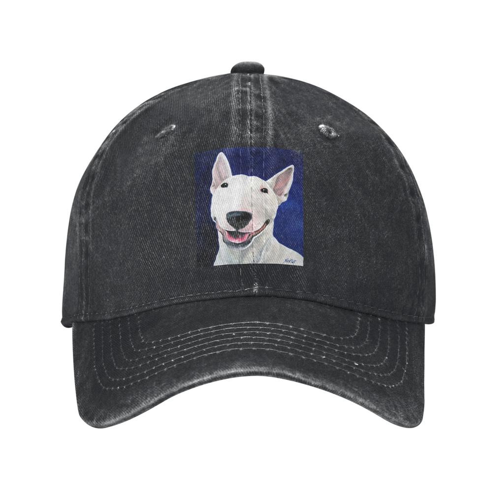 Bull Terrier Unconditional Denim Fabric Cap Casual Baseball Caps Adjustable Hat Summer Unisex Baseball Hats
