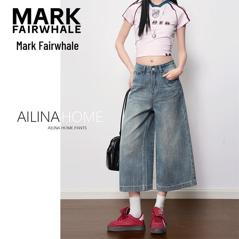 MARK FAIRWHALE Women s Wide-Leg Cropped Denim Jeans XL