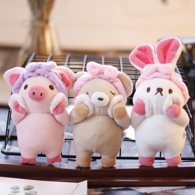 Niedlicher Kleiner Hase Anhänger Plüschtier Puppe Schwein Tasche Hängeornament Bär Schlüsselanhänger Stoffpuppe