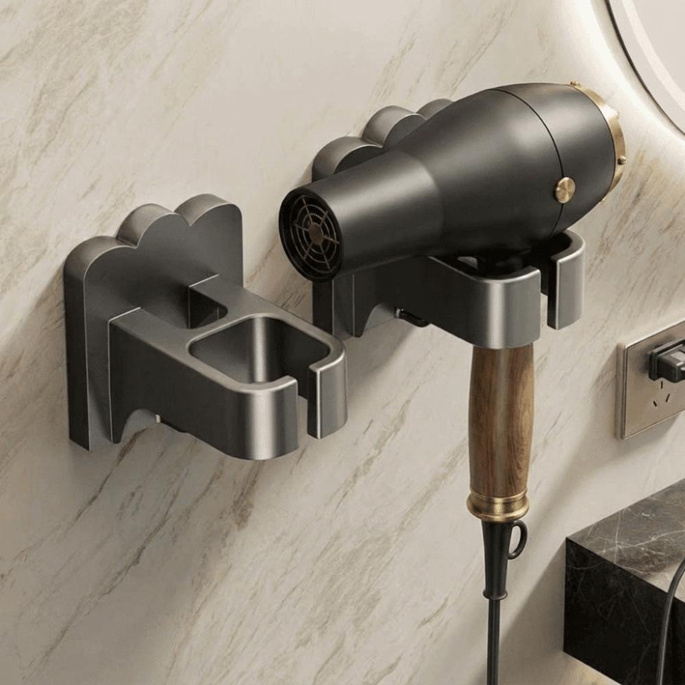 Punch Free Hair Dryer Rack Wall-Mounted Bathroom Shelf Simple Blower Holder Bathroom