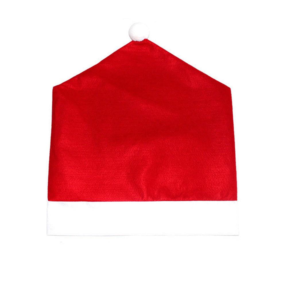 6PCS Santa Hat Chair Covers Christmas Decor Dinner Chair Xmas Cap Sets