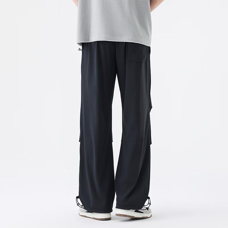 VUUG Men's Pleated Quick-Dry Ice Silk Cargo Pants