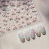 1pc 5D Embossed Blooming Cherry Blossoms Nail Art Stickers - Self-Adhesive Spring Floral Nail Decals for DIY Manicure Nail Stickers
