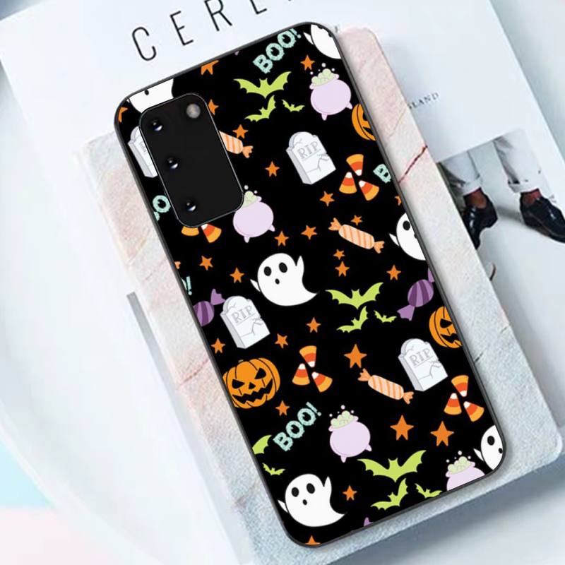 Helloween Cute Ghost Pumpkin Cat Phone Case for Samsung S10 21 20 9 8 Plus Lite S20 UlTRA 7edge