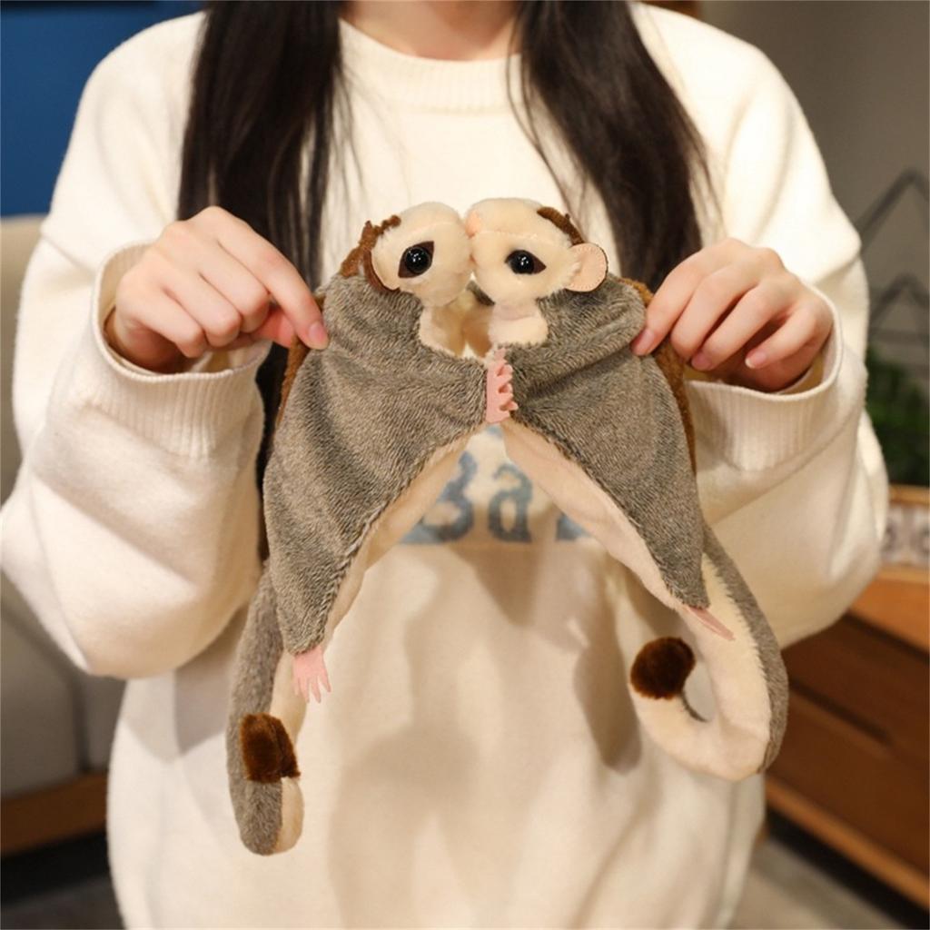 Cartoon Simulation Kleines Flughörnchen Puppe Plüschtier Gliedmaßen mit Magneten Flughörnchen Puppe Kinder Beruhigende Marionette Puppe