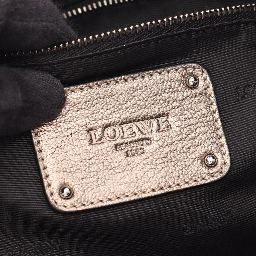 Used LOEWE Nappa Aire Handbag Leather Gold Used Women