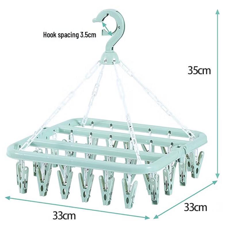 MENGTING 32-Clip Folding Laundry Drying Rack