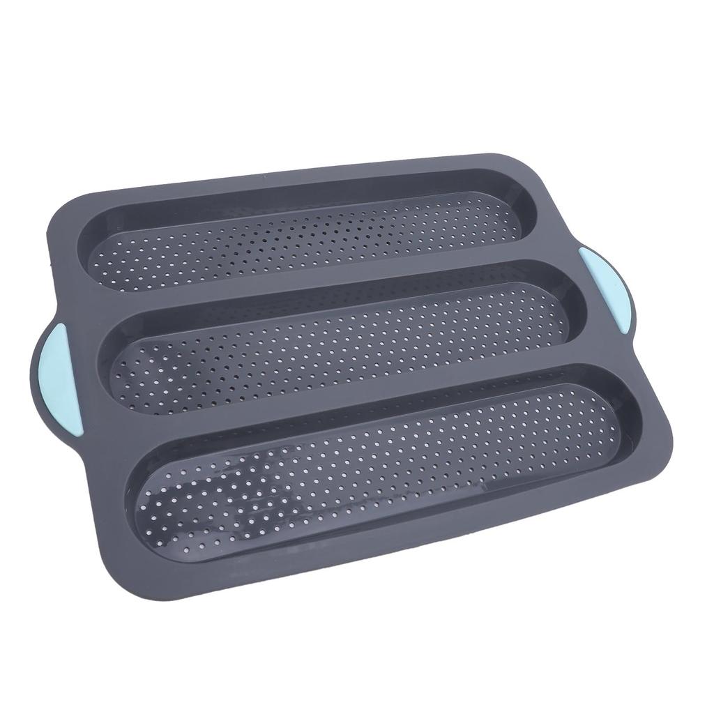 Silicone Bread Pan Nonstick Heat Resistant Perforated French Bread Baking Pan Cake Pan with Anti Slip Handles