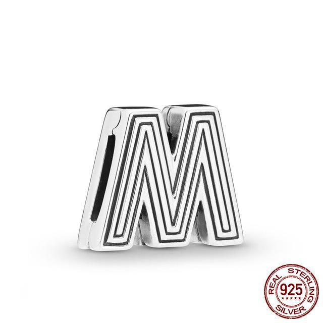 

Новый Европейский браслет-подвеска-подвеска из стерлингового серебра 925 пробы, оригинальные подвески от A до Z, бусина с буквами алфавита для женщин, подходит для оригинального D004