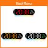 Modern Oval Wall Clock With Led Digital Display And Night Light For Living Room Decor
