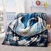 Swan And Lotus Fantasy Blanket Flannel Blanket Throw Blanket Sofa Cover Blanket Soft Premium Blanket Picnic Blanket Tv Blanket Gifts
