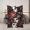 1pc. Storyboard Graffiti Style Chicano Women'S Clown Print Flannel Blanket, Soft Warm Horror Trendy Cool Style, Home Decor Item, Bed And Sofa Blanket,