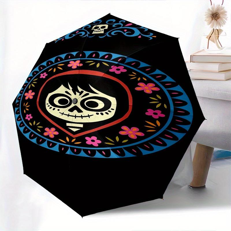 1pc Coco Automatic Folding Umbrella: Compact 8-Bone Design Cartoon Outdoor Travel Companion, Business Umbrella, Christmas Valentine's Day Bi