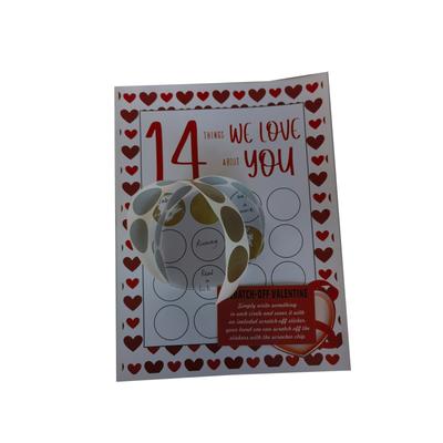 Valentine's Day Scratch Off 14 Things I Love About You 14 Things Option Customized DIY