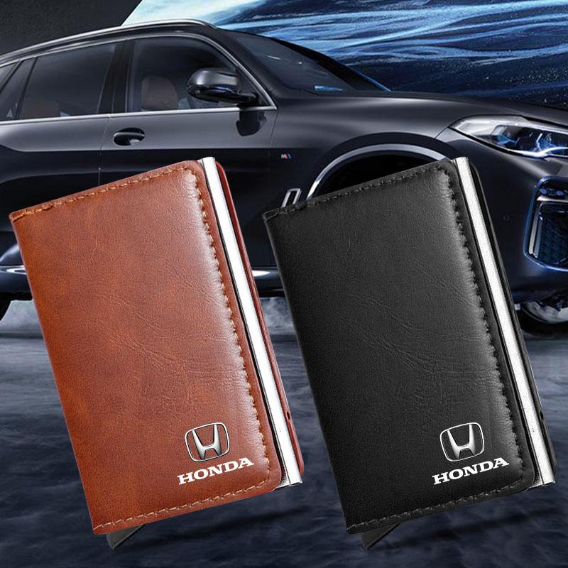PU Leather Car Driving Document Bag ID Passport Card Wallet Card Pouch For Honda Fit Mugen Insight Type S R VTEC DOHC Modulo Vezel Legend RR Si