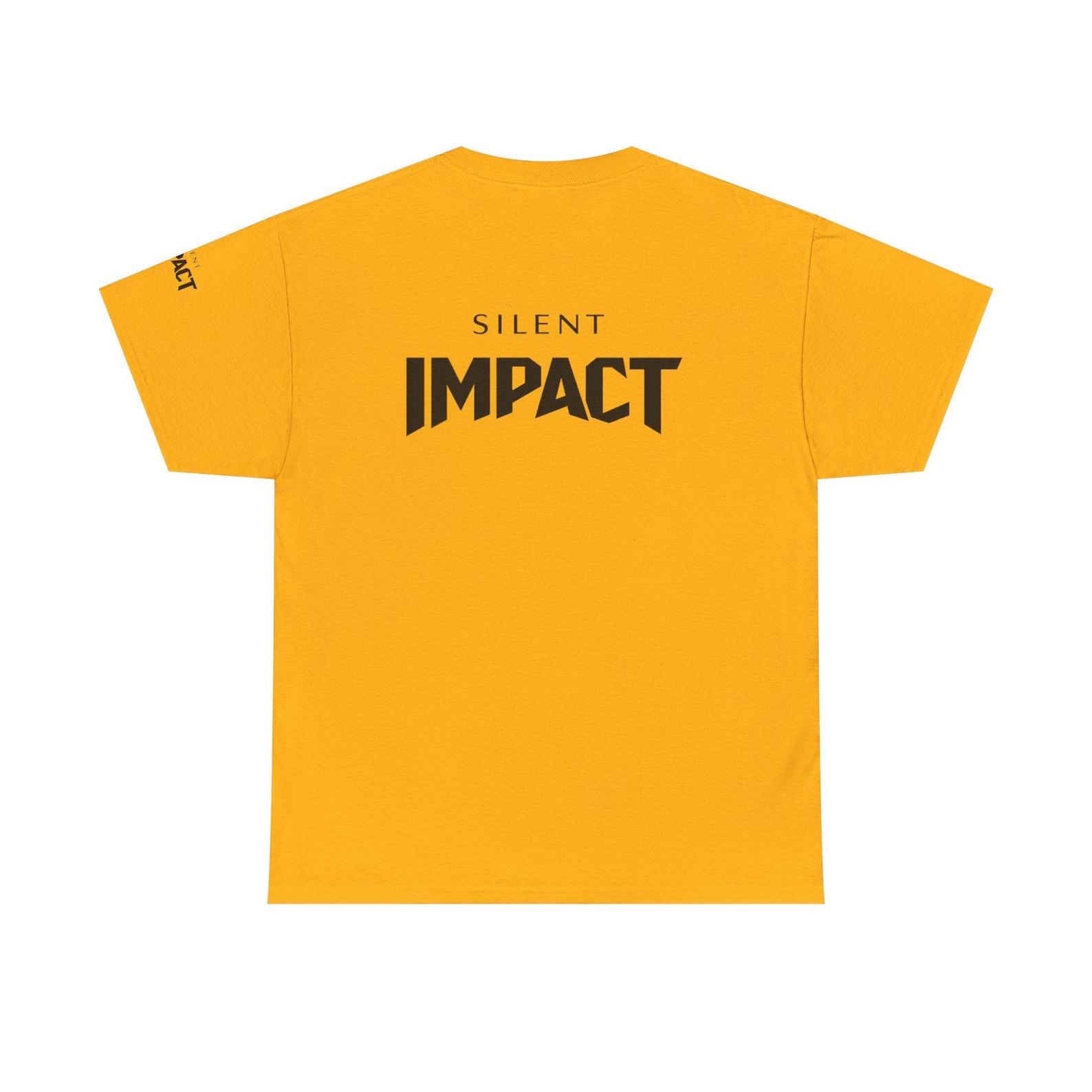 Silent Impact Tee | Minimal Typography Logo, Graphic Shirt L