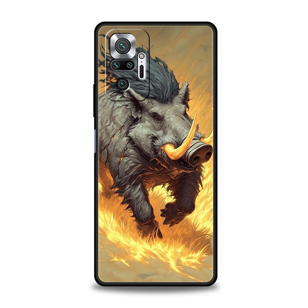 

Wild Boar Phone Case Cover for Redmi 14C 10C Note 15 14 13 12 10 11 K40 Pro Plus 5G Shockproof Soft TPU Shell Fundas Capas Bags Redmi 12