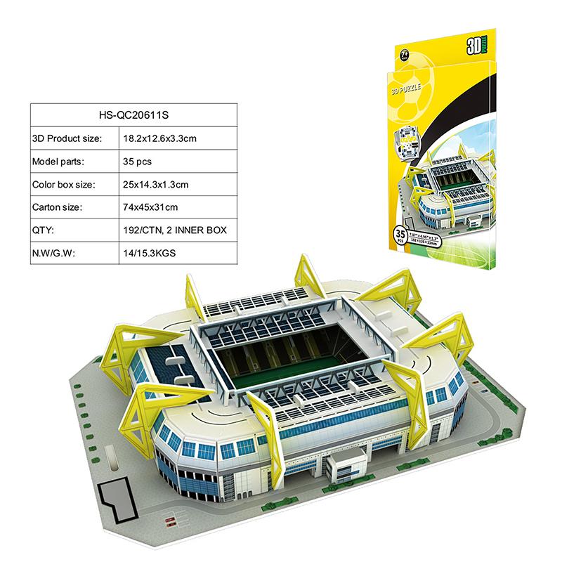 Creative DIY 3D Paper Puzzle Football Field Stadium Assembled Model Educational Toys Jigsaw Puzzle For Kids Fans Gifts