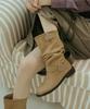 Fri Fla Ljh5009 Buckle Detail Shirring Mid Boots (Suede) - 2 Colors