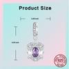 copper 12 Constellations Gemini Purple Zircon Pendant Charm Compatible With Authentic Charm Bracelets Women Do It Yourself Jewellery Gift