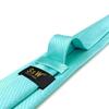 SHLAX&WING Necktie and Pocket Square Set, Solid Color, Aqua Indigo Silk, 147cm x 8cm