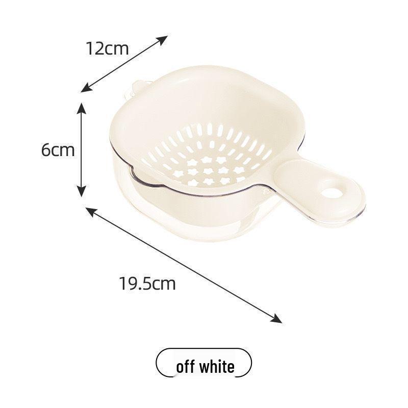 Double Layer Exquisite Fruit Bowl: Cute Handle Thickened Draining Basket for Kitchen & Living Room Use