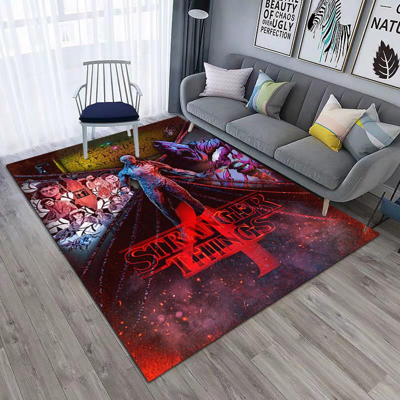 Halloween Horror Horror Theme Stranger Things Carpet Home Living Room Decoration Table and Chairs Anti Slip Door Mat Outdoor Picnic Mat Carpet A12