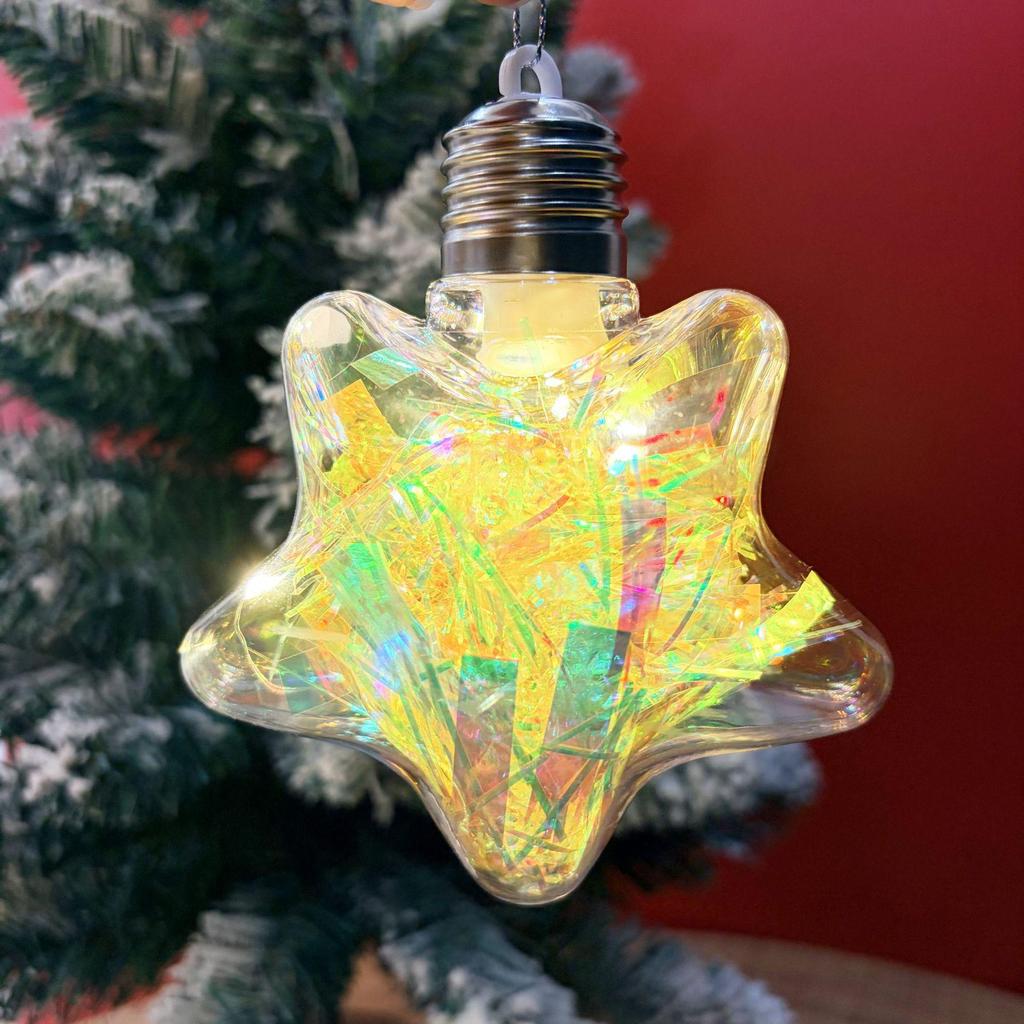 LED Luminous Pentagon-Star Christmas Ornament for Tree Decoration