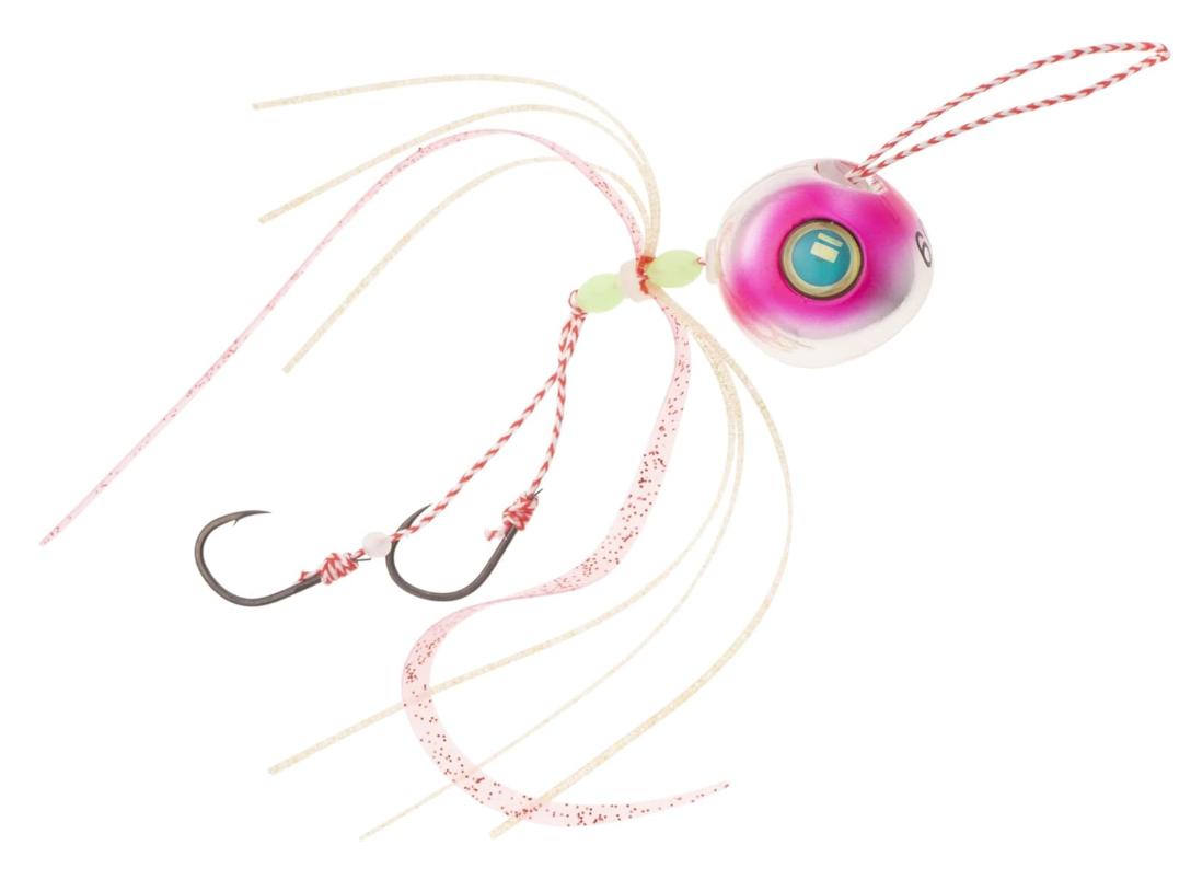 

Tungsten Tai Rubber Jig 80g #3 SILVER/PINK Slider Jig for Snapper Fishing High Density TG Head 80g розовый цвет-серебро