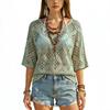 Women's Summer Casual Versatile Hollow Mesh Sweater - Slimming, Comfortable, Trendy Top