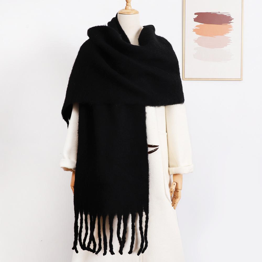 Winter Damen Neuer Haima Haar Imitationskaschmir Schal Vielseitig Premium Tragen Einfarbig Paar Klimaanlagen Schal Damen