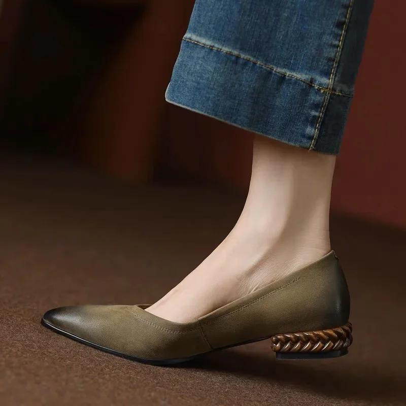

Fashion High Quality Female Shoes 2025 Spring Autumn Women s Pumps Sexy Pointed Low Heels Fashion Shallow Slip on Pump Office Lady Shoes 40