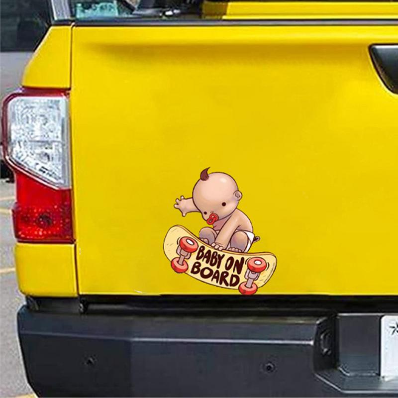 Car Window Decals PVC Baby Scooter Design Automotive Door Decals Scratch-Proof Adhesive Stickers For Sedan Motorcycles RV