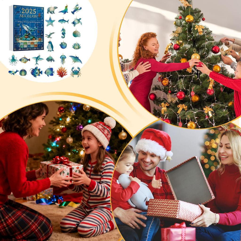 Weihnachts-Adventskalender 2D Acryl-Ornament 24 Tage Countdown Spielzeug Weihnachten Geschenke für Kinder Familien-Spaß Lern-Entwicklungs-Aktivität