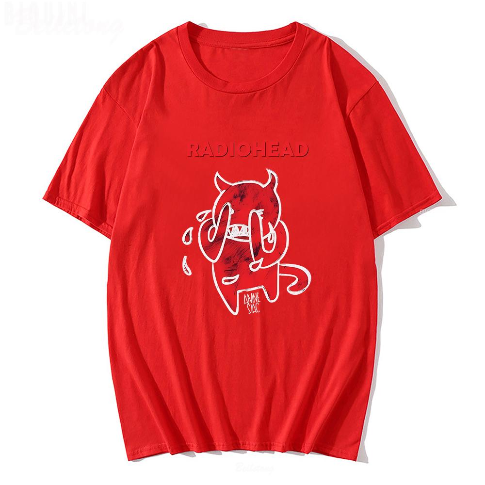 Radiohead  T Shirt Cute Devil Cry Tshirt 100 Cotton Band Rock Funny Music Album Print Loose Album Tops Music Tee Unisex Harajuku S