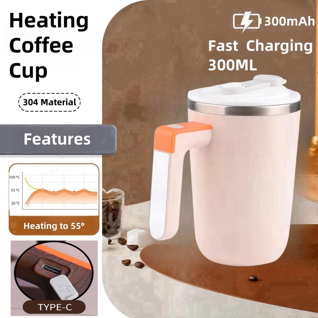 Magnetic Self-stirring Coffee Cup Portable Automatic Mixing Cup Rechargeable Self-stirring Cup with Constant Temperature Heating