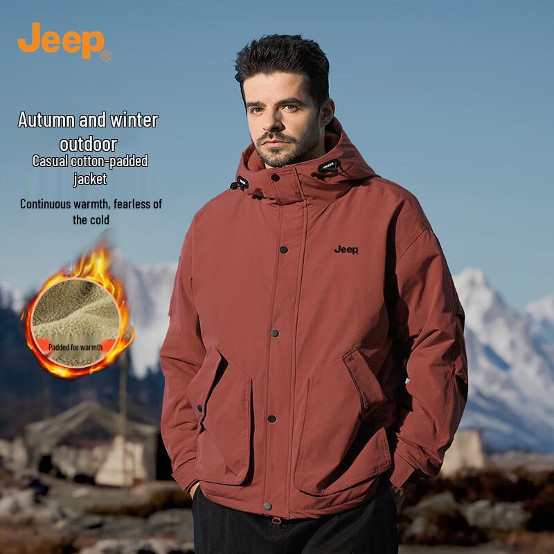 

JEEP Men s Hooded Workwear Padded Winter Jacket 3XL