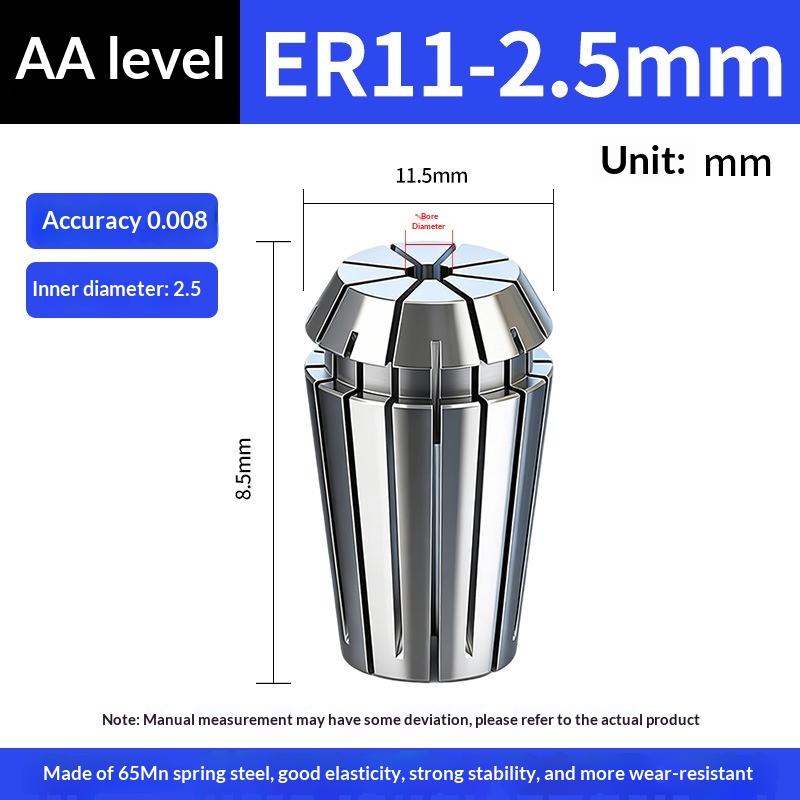Mandril Porta-Pinça de Mola Er11 Er16 Er Precisão de 0,005 Mm 0,008 Mm Para Porta-Ferramenta de Fresagem CNC Eixo de Máquina de Gravação