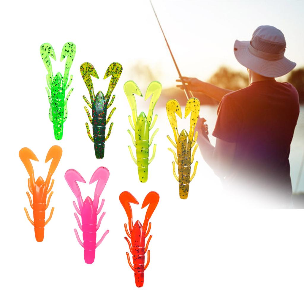 Soft Bait Crawfish Lures Artificial Fishing Baits Lure for Bass Trout 8cm 6g Shrimp Swimbait Fishing Tackle 10pcs