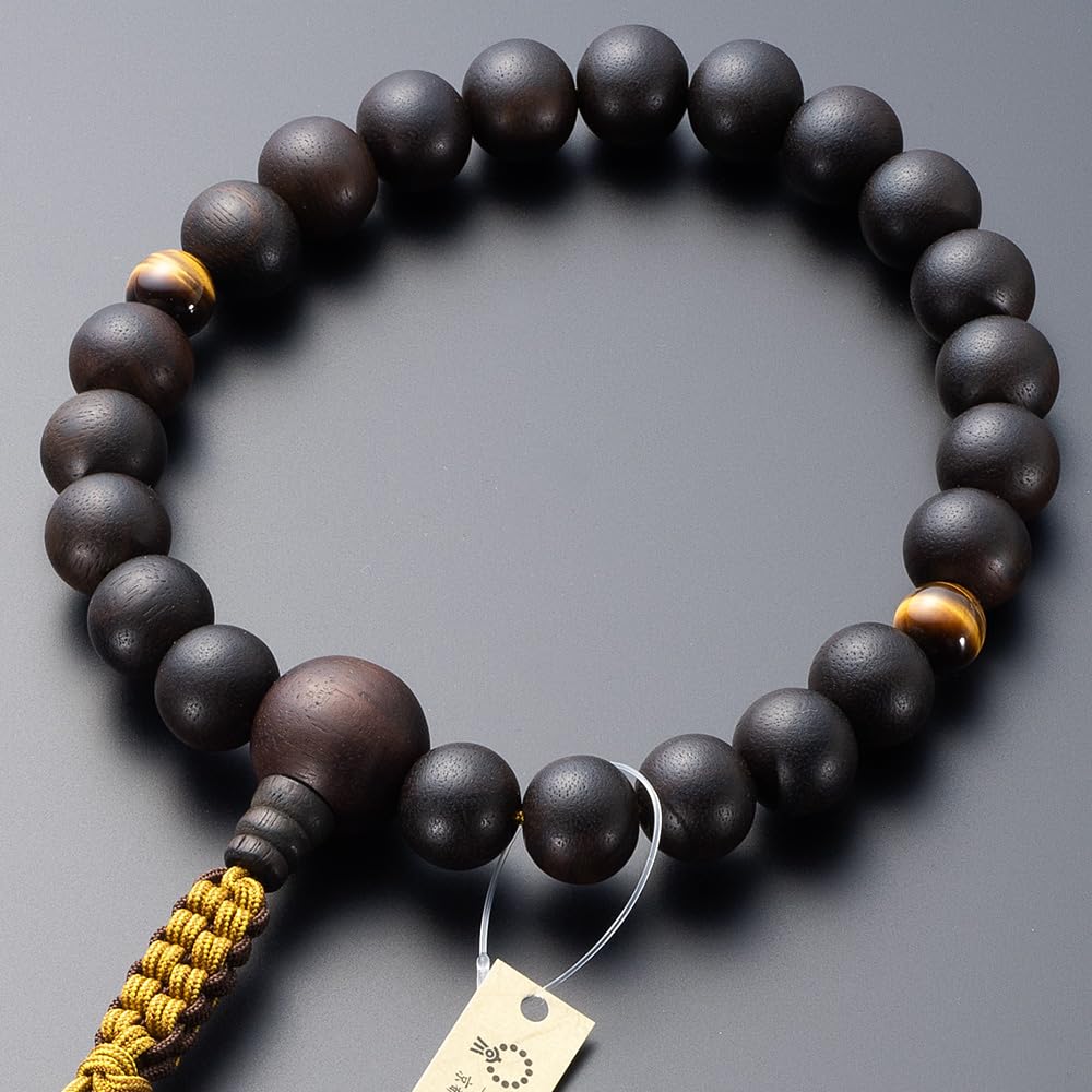 Buddhist Altar Shop Takita Shoten Buddhist Prayer Jodo Shinshu Buddhist Formal Prayer Beads for Striped Ebony Eye Silk Prayer Beads Bag Kyoto Buddhist