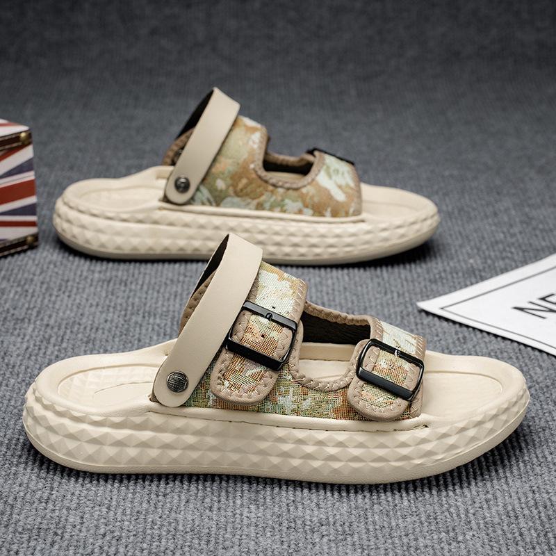 Шлепанцы летние новые персонализированный дизайн молодежные повседневные толстая подошва носить два носить одна полоска сандалии 39