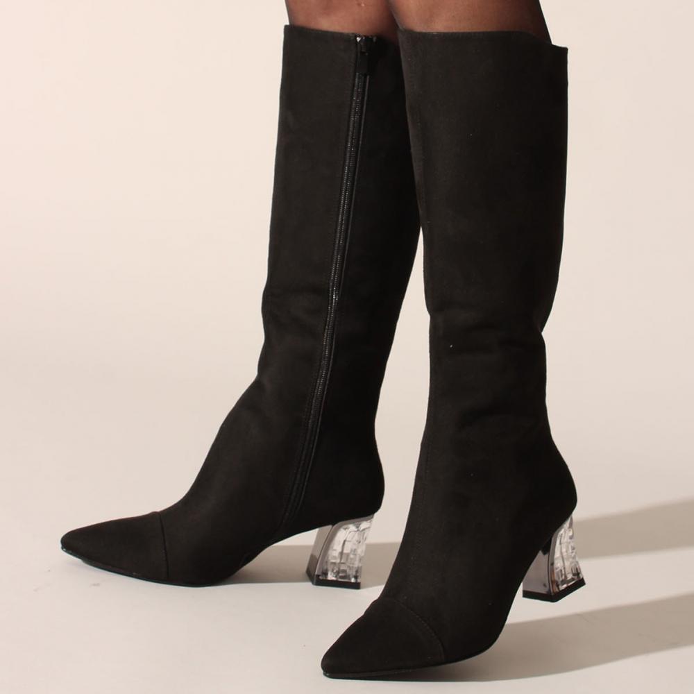 

Черные замшевые женские ботинки 38 чёрный